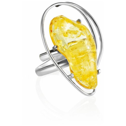 фото Amberholl нарядное серебряное кольцо со вставкой из лимонного янтаря «риальто»