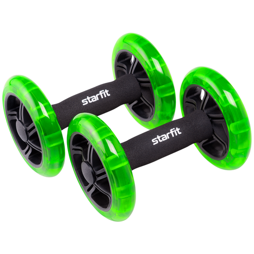 фото Ролики для пресса раздельные starfit pro rl-107 черный/ярко- зеленый