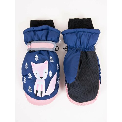 фото Варежки yo! зимние, подкладка, светоотражающие детали, размер 14, 4-6 лет, розовый, синий