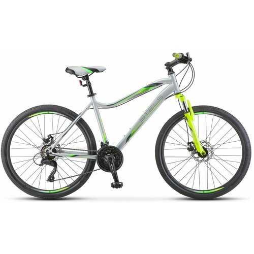 фото Велосипед горный женский miss-5000 md 26" v020, серебристый-салатовый, рама 18" velosale архив stels