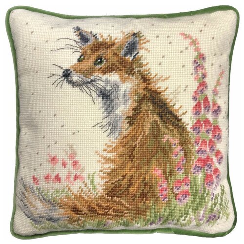 фото Набор для вышивания подушки amongst the foxgloves tapestry (лиса и наперстянка) bothy threads