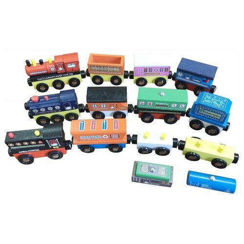 фото База игрушек стартовый набор деревянный поезд, дп-3