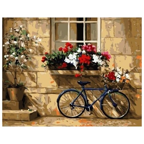 фото Картина по номерам va 0603 велосипед под окном 40*50 colibri
