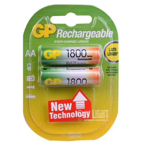 фото Аккумуляторы gp rechargeable 1800 mah nimh aa 1.2v (2 шт)
