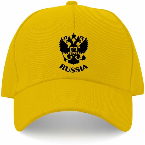 фото Бейсболка кепка с принтом "герб россии", белый, 56-58 см gerasim