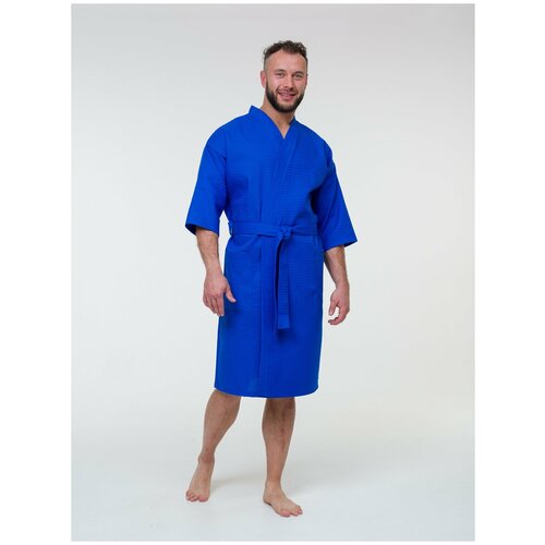 фото Халат bio-textiles, размер 56-58, голубой, синий