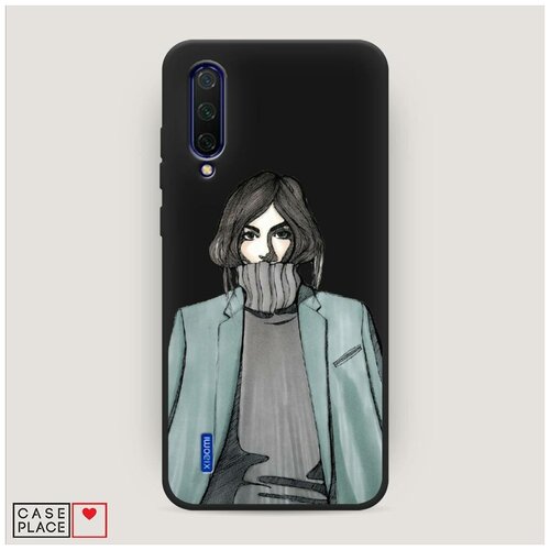 фото Чехол силиконовый матовый xiaomi mi a3 lite девушка в свитере case place