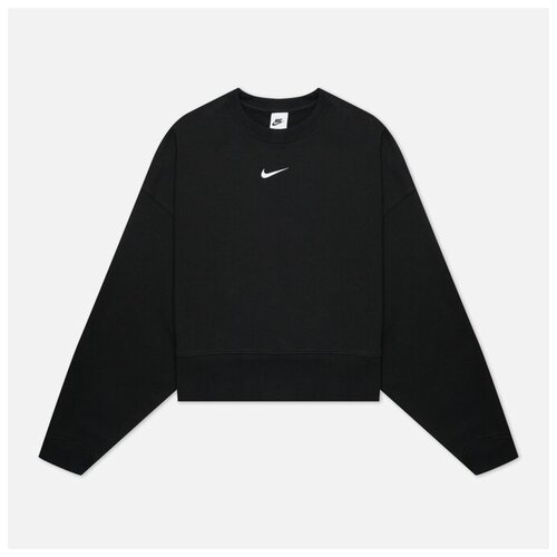 фото Женская толстовка nike essential collection fleece crew чёрный , размер s