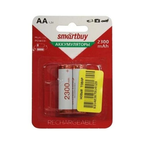 фото Smart buy аккумулятор smart buy sbr-2a02bl2300 2300 mah aa 2 шт