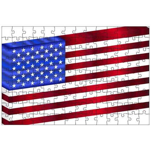 фото Магнитный пазл 27x18см."америка, куб, флаг" на холодильник lotsprints