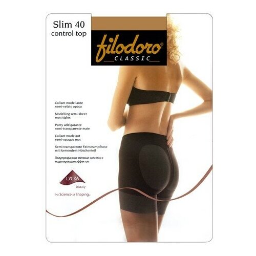 фото Колготки filodoro slim control top, 40 den, утягивающие, размер 4, черный