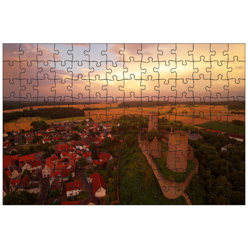 фото Магнитный пазл 27x18см."münzenburg, мюнценберг, замок" на холодильник lotsprints