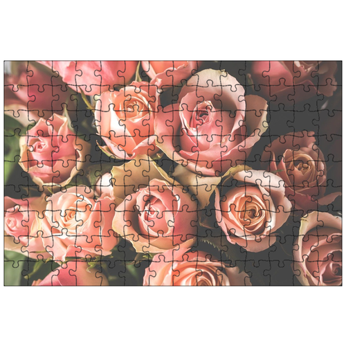 фото Магнитный пазл 27x18см."розы, букет, бло" на холодильник lotsprints