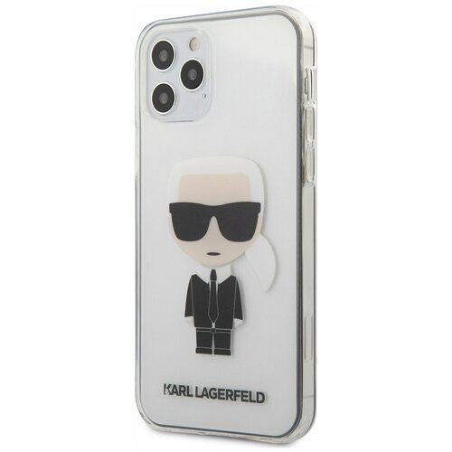 фото Чехол lagerfeld для iphone 12/12 pro (6.1) pc/tpu ikonik karl hard transparent karl lagerfeld