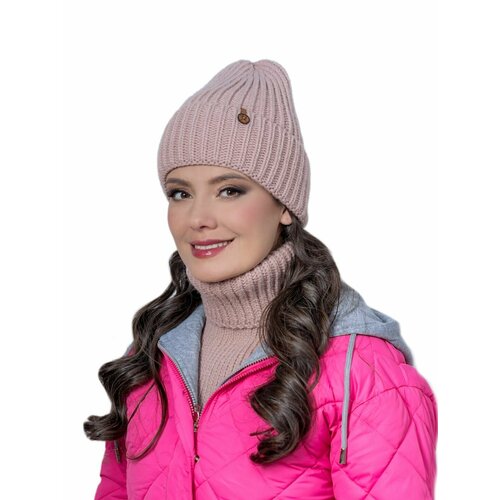 фото Шапка бини landre, размер 56-59 см, розовый