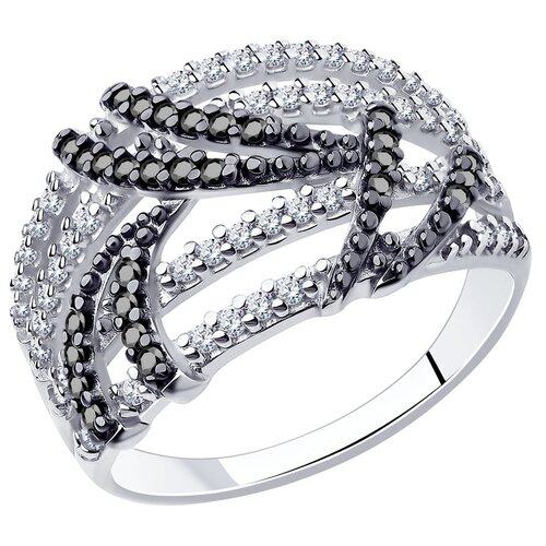 фото Diamant кольцо из серебра с родированием с фианитами 94-110-00779-1, размер 17.5