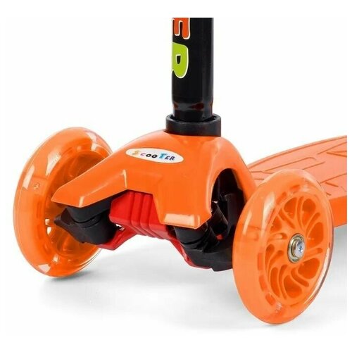 фото Самокат детский трехколесный scooter со светящимися колесами 120 мм (оранжевый) urm
