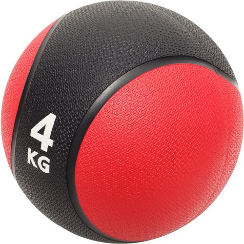 фото Медбол 4 кг strong body, черно-красный (медицинский мяч для фитнеса, медицинбол, мяч утяжеленный набивной)