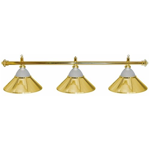 фото Лампа на три плафона «jazz» (золотистая штанга, золотистый плафон d38см) we
