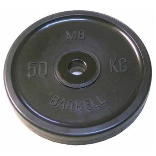 фото Диск олимпийский "barbell" d 51 мм чёрный 50,0 кг mb barbell