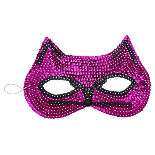 фото Карнавальная маска «кошечка», с пайетками, цвет фуксии сима-ленд