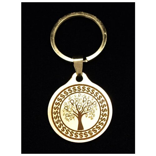 фото Брелок талисман оберег амулет на ключи, сумку сувенир, подарок металлический с гравировкой"денежное дерево" оптимабизнес