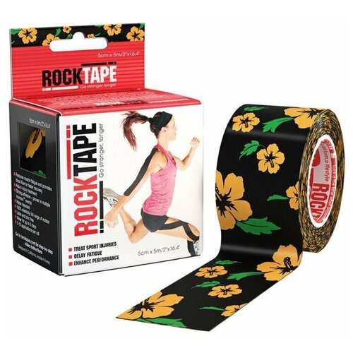 фото Тейп кинезио rocktape classic 5м 5см черный/красный (21651)