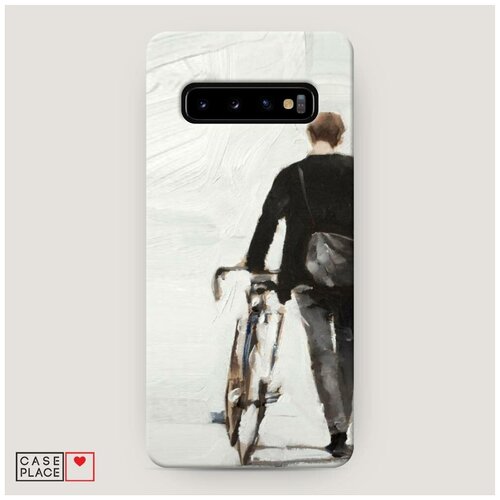 фото Чехол пластиковый samsung galaxy s10 plus пара на велосипедах 1 case place