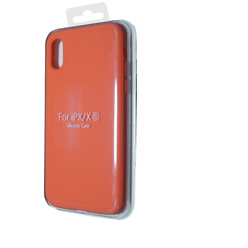 Чехол- накладка для iPhone X/XS SILICONE CASE NL закрытый оранжевый (13)