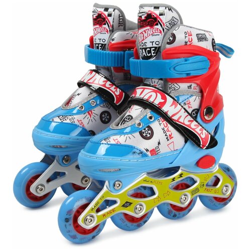фото 1toy коньки роликовые hot wheels, колеса со светом, xs (26-29) 1 toy