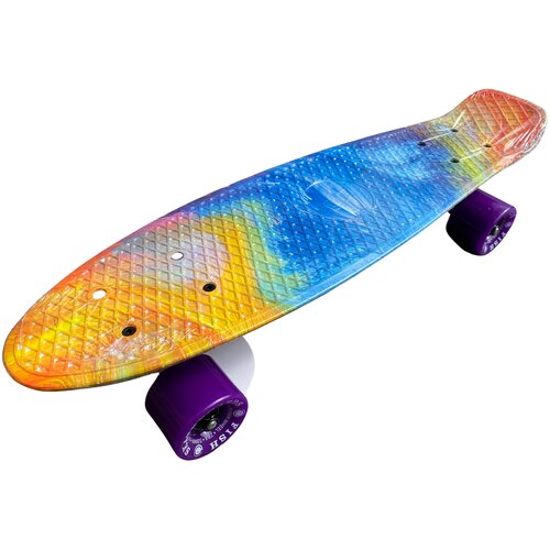 фото Скейтборд мини-круизер fish board 22 сияние на фиолетовых колёсах