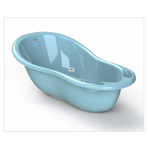 фото Ванночка для купания kidwick мп шатл с термометром, голубой/т.голубой, 30,5*51*101 см, kw220206