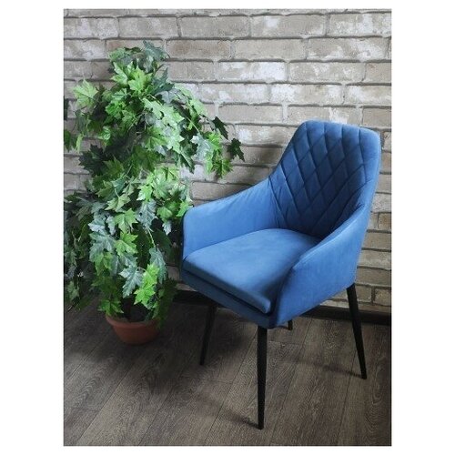 фото Evita стул-кресло "ар-деко" тк.maxx 754 синяя ноги черные 1 шт/кресло/ стул велюр/стул-кресло для гостиной/ стул- кресло для спальни/стул-кресло для кабинета