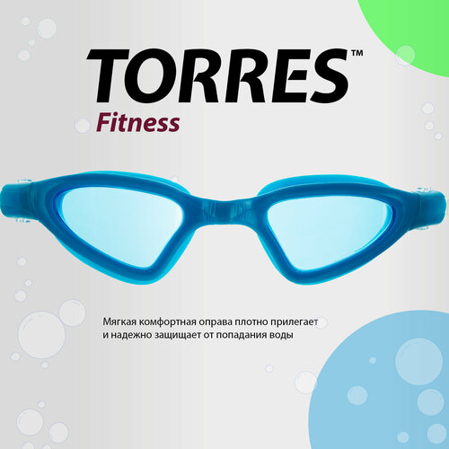 фото Очки для плавания torres fitness, sw-32218bl голубые линзы