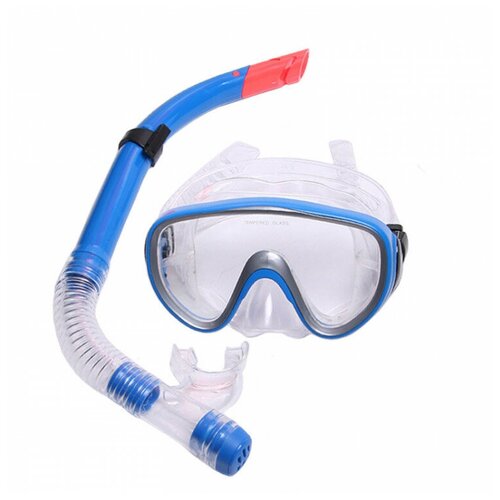 фото Набор для плавания маска+трубка e33110-1 пвх, синий hawk
