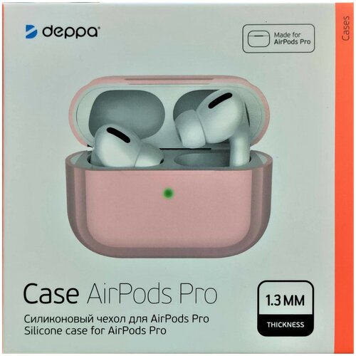фото Deppa / силиконовый чехол для airpods pro, розовый