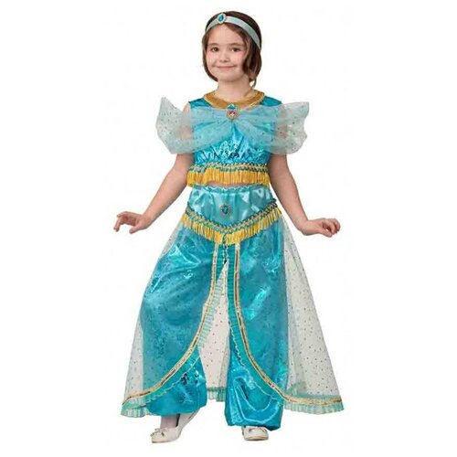 фото Костюм принцесса жасмин принт детский батик 26 (104 см) (топ, шаровары, ожерелье, лента на голову, брошь - 3шт)