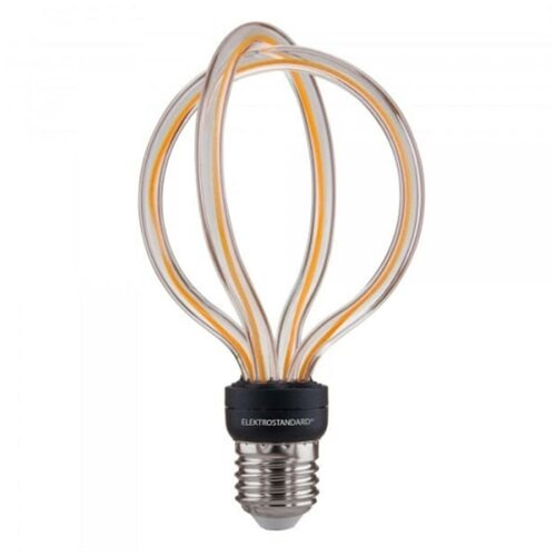 фото Лампа светодиодная филаментная elektrostandard e27, 8 вт, декоративная прозрачная 440 лм, тёплый белый свет нет бренда