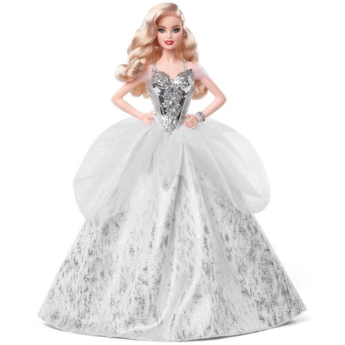 фото Кукла barbie праздник блондинка в серебряном платье, gxl21