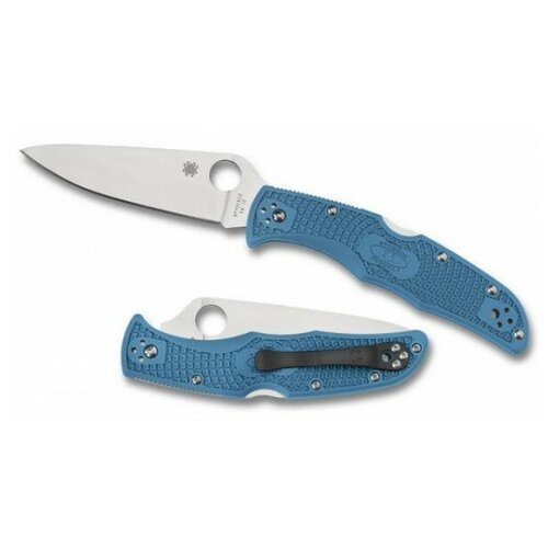 фото Складной нож spyderco endura 4, flat ground, vg10 satin plain blade, blue frn handles