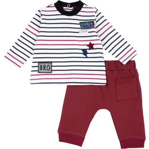 фото Комплект одежды chicco для мальчиков, лонгслив и брюки, размер 74, мультиколор