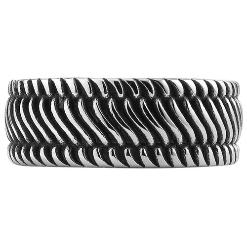 фото Zippo 2007180 кольцо zippo tyre shape ring, серебристо-чёрное, с орнаментом в форме шины, сталь, диаметр 19,7 мм