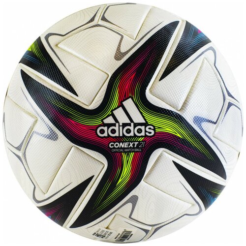 фото Мяч футбольный adidas conext 21 pro gk3488, р.5, 6 панелей, fifa pro, пу, термосшивка, мультиколор