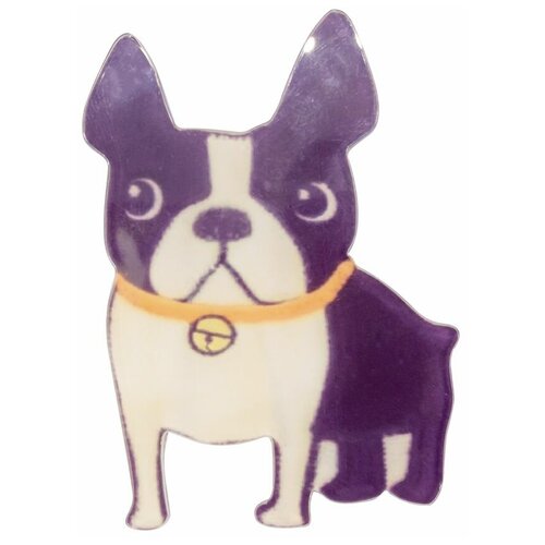 фото Значок бижутерный собака (замок-булавка, черный) 51523 otokodesign