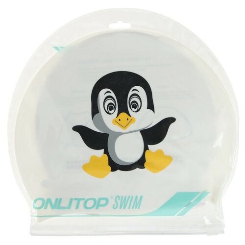 фото Onlitop шапочка для плавания детская «пингвинёнок», обхват 46-52 см