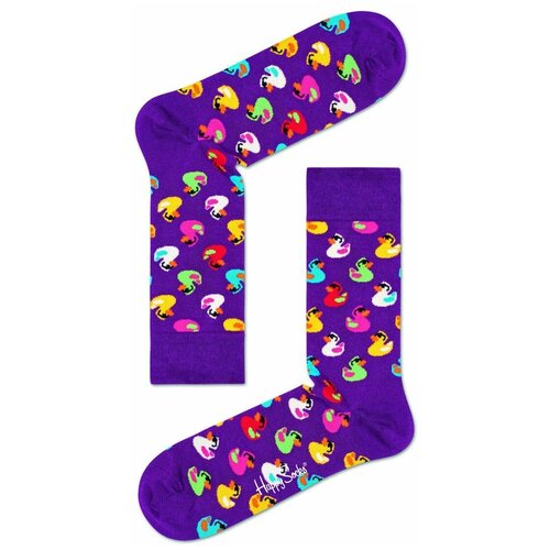 фото Носки унисекс rubber duck sock с резиновыми уточками happy socks | фиолетовый | 25