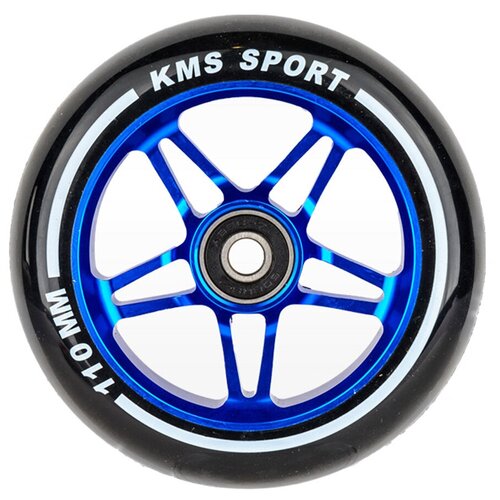 фото Колесо для трюкового самоката kms sport 110мм,синий/черный с подшипниками,(5405)