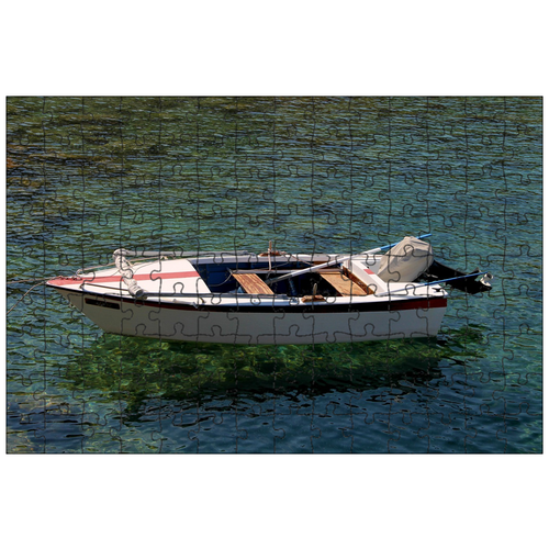 фото Магнитный пазл 27x18см."лодка, моторная лодка, вода" на холодильник lotsprints