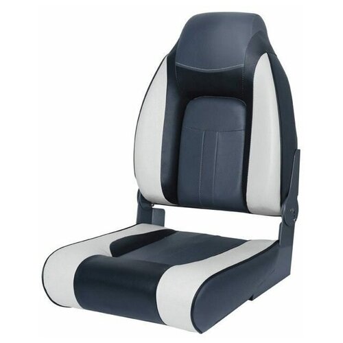 фото Сиденье мягкое складное premium designer high back seat, серо- чёрное newstarmarine
