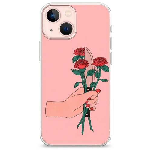 фото Силиконовый чехол "розы и нож" на apple iphone 13 mini / айфон 13 мини case place